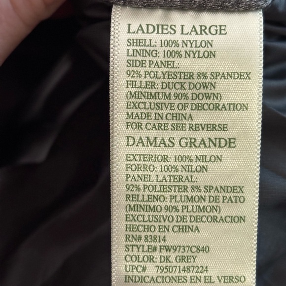 Tangerine Dark Gray and Silver Puffer Vest Full Zip - Picture 3 of 10